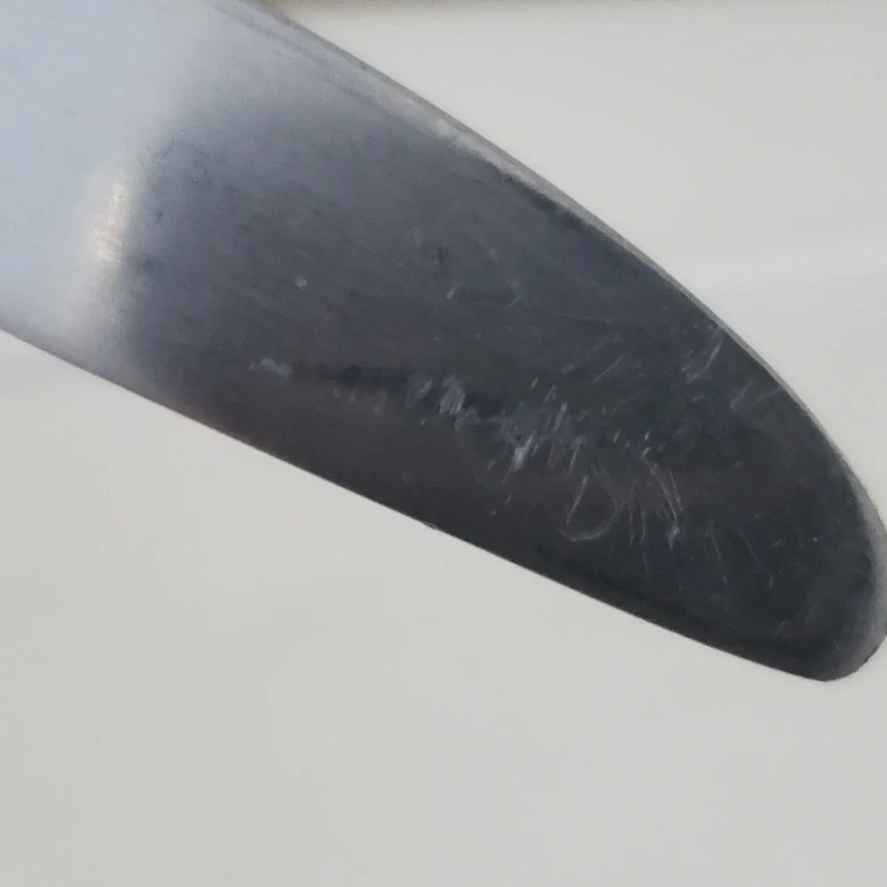 Vintage THC Stainless Japan Dinner Knife MCM Modern Square Handle FlatwareSilver